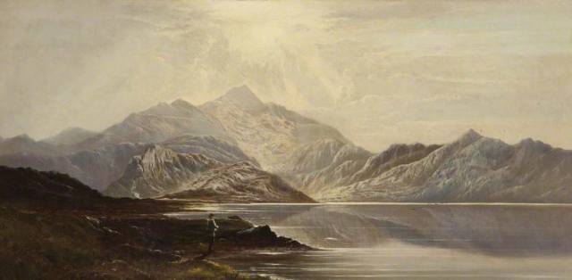 Charles Leslie - Welsh Landscape, Llyn Nant-y-Clif, North Wales (1871)