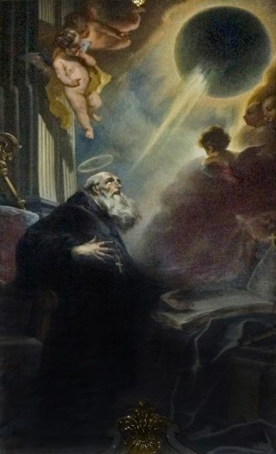Cosmas Damian Asam -Vision of St. Benedict, 1735