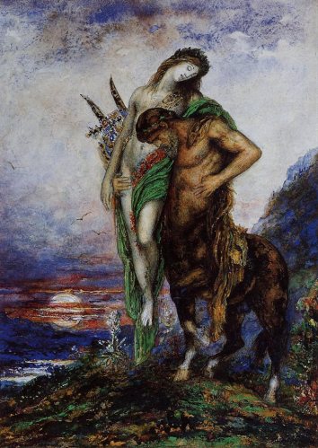 Gustave Moreau - A Dead Poet being Carried by a Centaur (c. 1890)