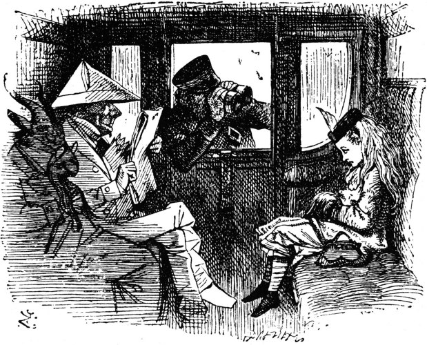 John Tenniel - Alice on the train (1871)