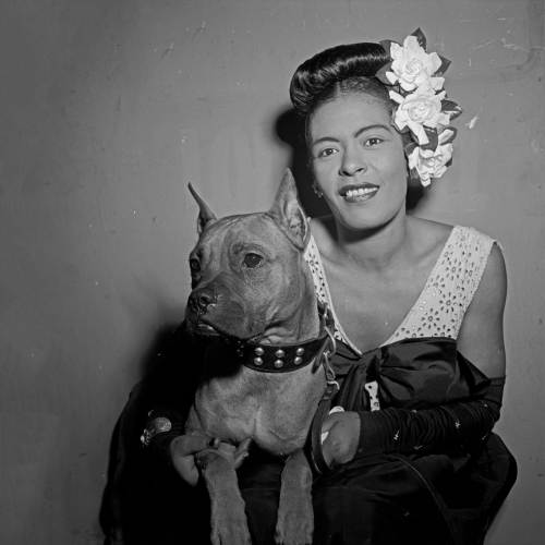 William Gottlieb - Portrait of Billie Holiday and Mister, Downbeat, New York, NY (ca. Feb. 1947)