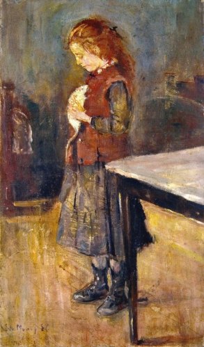 Edvard Munch - Red-Haired Girl with White Rat (1886)