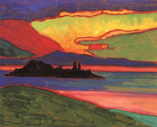 Gabriele Münter - Sunset over Staffelsee (c. 1908)