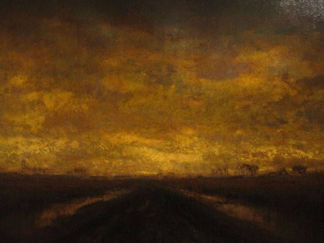 László Mednyánszky, Slushy Road, Autumn Field at Twilight (1890s)