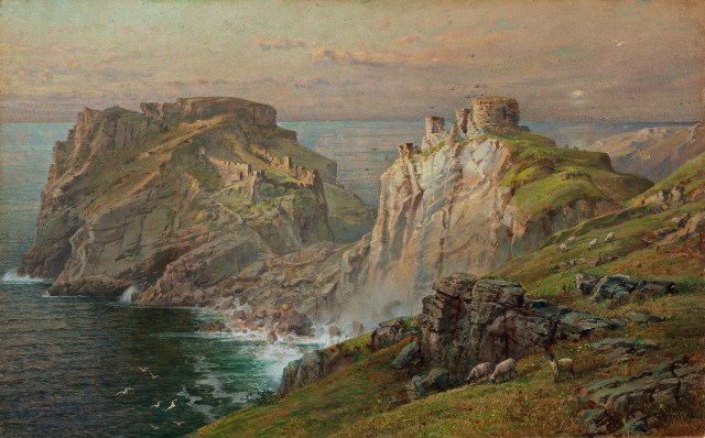 William Trost Richards, Tintagel, 1881, Watercolor on paper moun