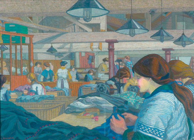 Charles Ginner - The Dressmaking Factory (c. 1914)