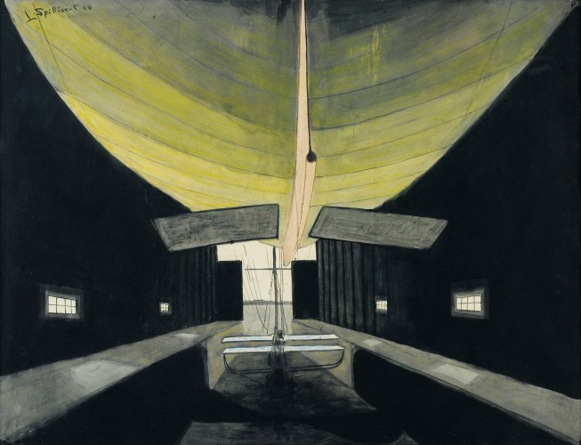 Léon Spilliaert - Dirigible in a Hangar (1910)