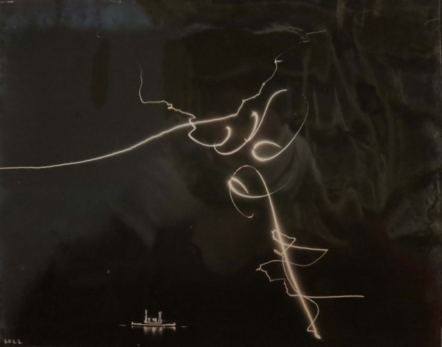 Art Smith over the Battleship Oregon, 1915