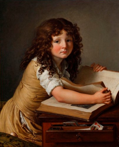 Anne-Louis Girodet de Roussy-Trioson - Benoît Agnès Trioson Reading a Book (1797)