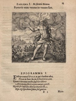 Matthias Merian - Boreas - Atalanta Fugiens (1616)
