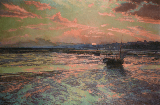Charles Ernest Butler - Sunset at Low Tide, Westcliff-on-Sea (1932)