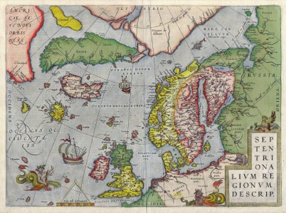 Abraham Ortelius - Septentrionalium Regionum Descrip (1595 - First Edition 1570)