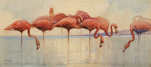 Sydney Long - Flamingos (1917)