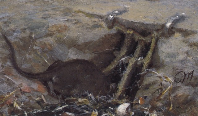 Adolph Menzel - Die Ratte im Rinnstein (c. 1863-1883)