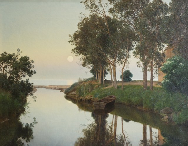 Janus La Cour - Quiet Summer Evening by the River Mouth (1892)